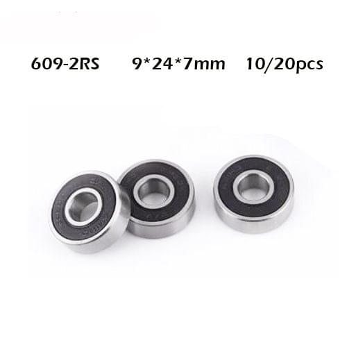 10/20PCS 609RS Bearing ABEC-1 10PCS 9x24x7 mm Miniature 609-2RS Ball Bearings 609 2RS