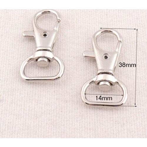 10 Pcs14mm Silver Lobster Swivel Clasps Bag Purse Strap Trigger Clips Snap Purse Hook Swivel Snap for Necklace Key Ring