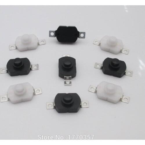 10 pcs/lot Flashlight Switch Self Locking Patch Type Push Button Switch 2P-ON-OFF Small Switches 1A