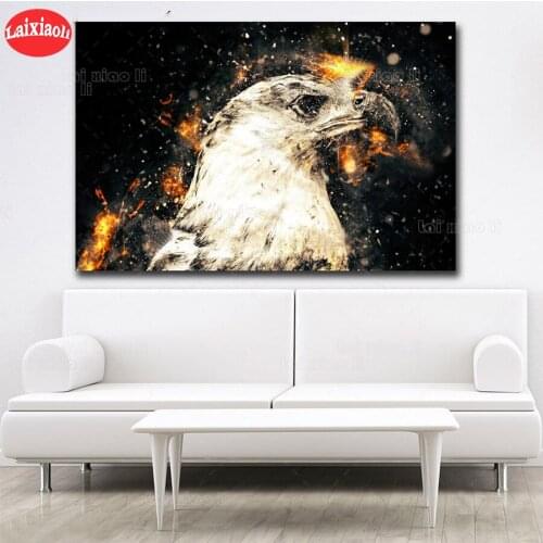 Diamond painting Modern art, eagle, black and white, raging fire diamond embroidery full square/round drill puzzles gifts for