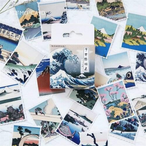 42 Styles Can Choose) Kawaii Japanese Boxed Stickers DIY Scrapbooking Paper Diary Planner Album Vintage Seal Decoration