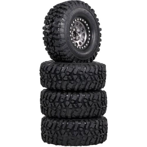4PCS Metal 2.2 Beadlock Wheel Rim Tires Set for 1/10 RC Crawler Car Traxxas TRX4 TRX6 Axial SCX10 RR10 Parts