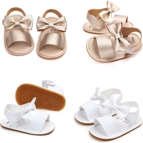 Cute Newborn Baby Girls Bowknot Princess Shoes Toddler Summer Sandals Size 0-18M