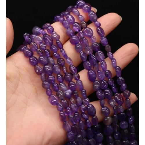 Natural Stone Beads Polish Charms Amethysts Loose Bead for Jewelry Making Girls Bracelet Necklace Accessories