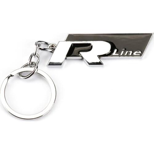 Black Rline Metal Keychain Keyring Logo Key Holder for VW Volkswagen Golf Polo Passat Tiguan Jetta Touran Emblem Decal