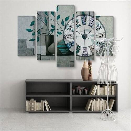 Decorative 5 Piece Clocks Canvas Table 5S Wall clock