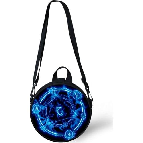 ELVISWORDS Cool Magic Array Shoulder Bags For Women Casual Small Crossbody Bags Girls Boys Round Messenger Bags Satchels Purse