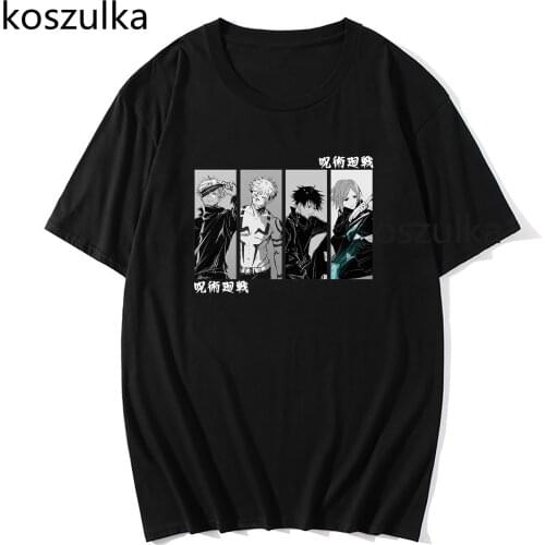 Japanese Anime Jujutsu Kaisen T Shirt Fashion Men Kawaii Top Male Graphic Casual Cotton Tees Cool Cartoon Tshirt Unisex T-shirt