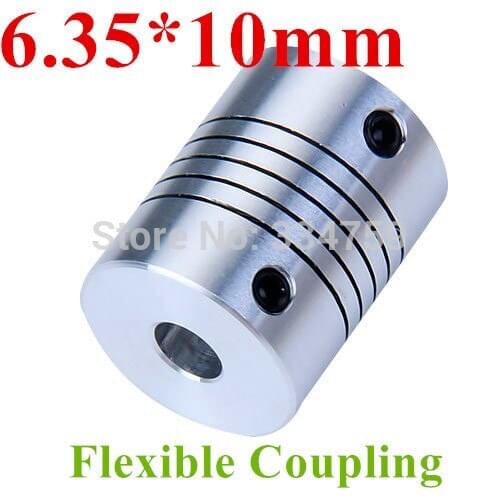 Flexible coupling 6.35x10mm shaft coupling OD19mm*25mm flexible shaft 6.35mm 10mm for cnc parts stepper motor