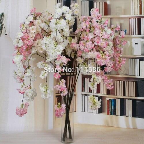 Artificial flower Cherry blossom (150cm) orchid 2017 NEW!! (20pcs/lot) Home/wedding Decoration flowers 3 Colors Available