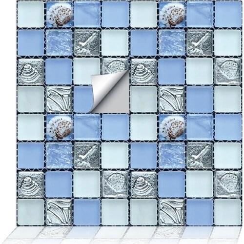 10Pcs 3.94inchX3.94inch Classic 3D Wall Sticker Wash Basin Mosaic Wal Wallpaper for Kitchen Bedroom Bathroom Sticker Crystal