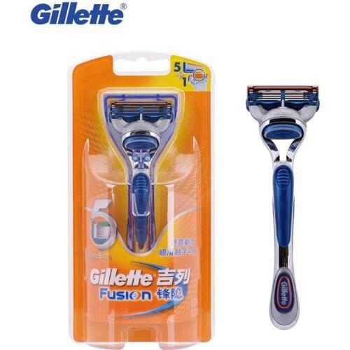 Safety shaving razors Genuine Gillette Fusion shavers for Men Brand Straight Razors 1 holder with 1 blade
