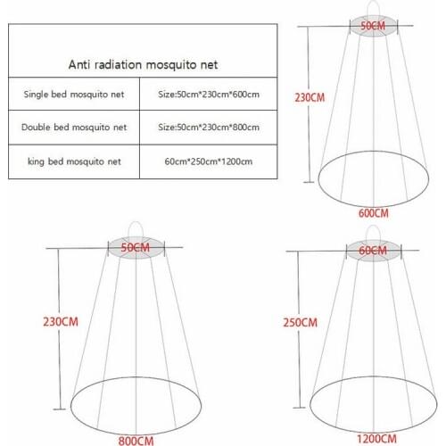 Single Door 100% silver fiber Anti Radiation EMI EMF Shielding mosquito bed net use for home