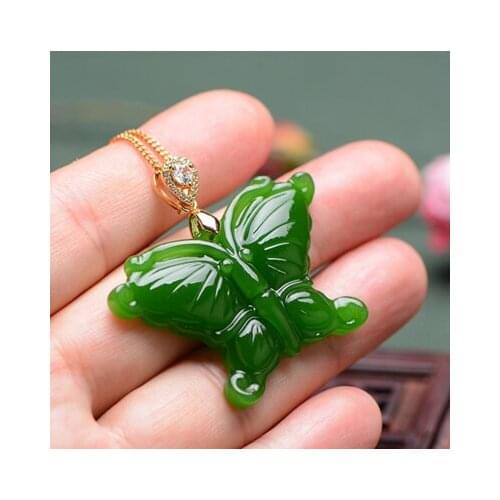 Butterfly jadees pendant fashion hand carved high grade lucky birthday gift Charm Pendant for men and women