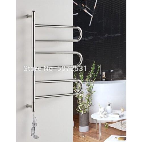 Rotatable towel warmer wall mount towel warmer electric 304 stainless steel Clothes/towel warmer rack for bathroom