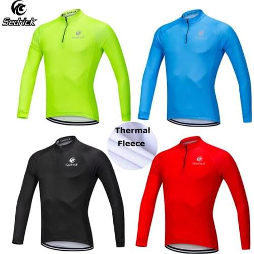 Sedrick Long Sleeve Warm Winter Road Bike MTB Team Pro Cycle Jersey Racing Thermal Fleece Cycling Clothing Top Shirts Jerseys