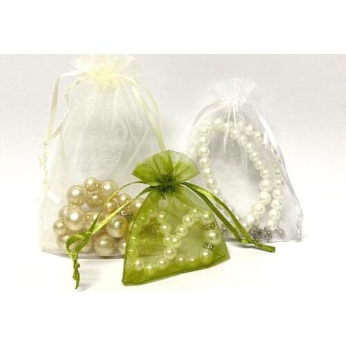 Jewelry Storage Bag Wedding Candy Packaging Organza Drawstring Bag Multi-Color Choice Jewelry Collection Bag 100 Pcs/lot