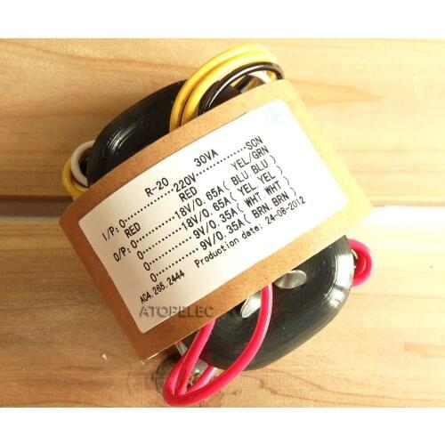 220V 30W R-Core Transformer 18V+18V 9V+9V for Audio Amplifier Preamps AMP DAC R Core