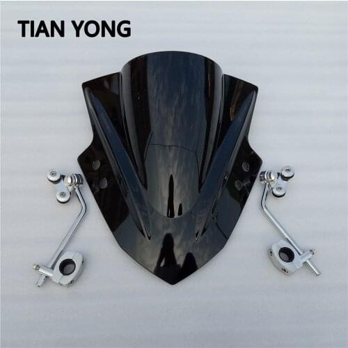 Motorcycle High Quality Wind Deflectore Windshield Windscreen Modification With support frame Accessories black