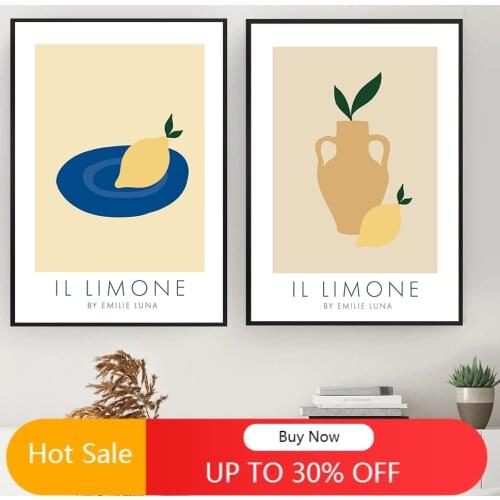 WTQ Lemon Wall Art Canvas Painting Prints Kitchen Room Decor Vinatge Lemon Gallery Fruit Posters Home Decoration