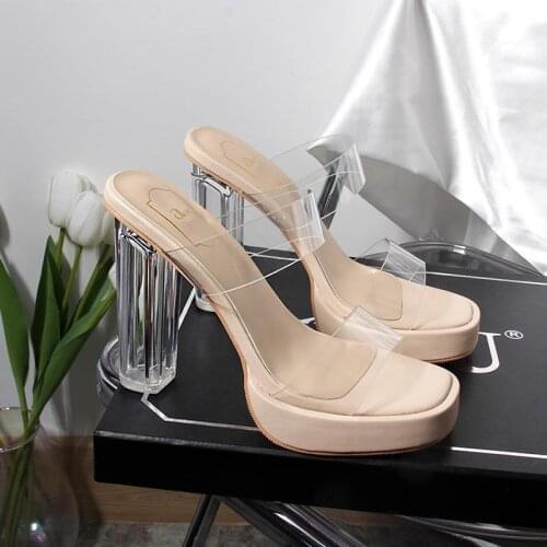NAUSK HOT Clear Heels shoes Women Sandals Summer Shoes Woman Transparent Pvc High Pumps Wedding Jelly Buty Damskie High Heels
