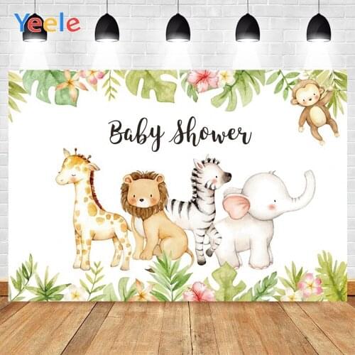 Giraffe Lion Zebra Baby Birthday Party Newborn Personalized Photographic Backdrops Photography Backgrounds For Photo Studio Prop