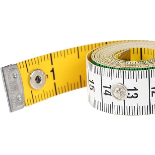 1pcs 60in Button Tailor Measure Tape Sewing Tools Flat Tape 150cm Body Measuring Tool