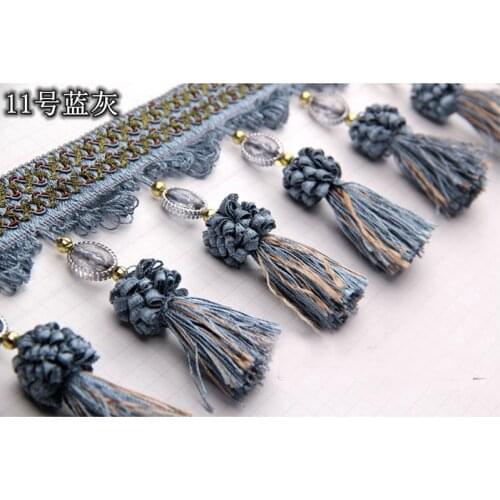 2 meters Crystal Beaded Lace Curtain Sewing Tassel Fringe Trim Upholstery Curtain Ribbon Supplies