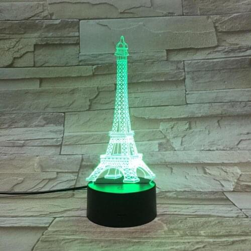 3D LED Lamp Romantic Paris Eiffel Tower USB Decor Lighting Party Office Atmosphere Night Light Multicolor Table Lamp Gift 41
