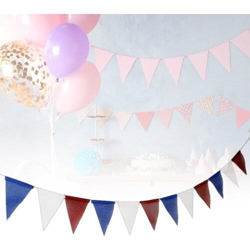 Newly 5pcs French Coloured Flag Bunting Red White Blue Coloured Triangular Flag Party Decoration