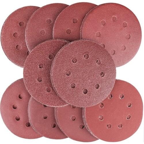 80PCS Sanding Discs Pads, 40 60 80 100 120 150 180 240 320 400 Grits 8-Holes Sandpaper Assorted for Random Orbital Sander