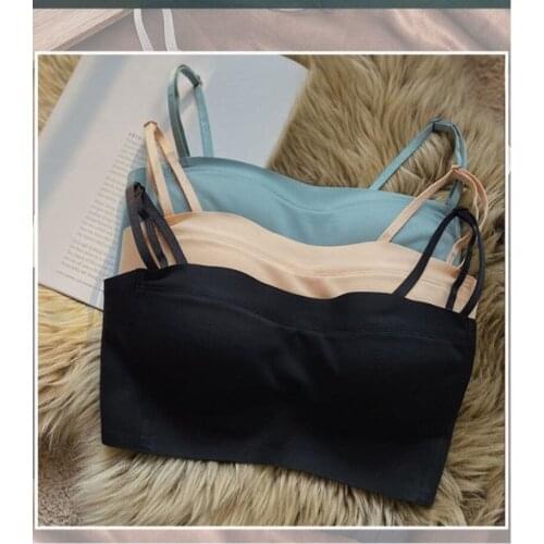 Seamless Underwear Womens One Piece Strap Tube Top Bra Thin Wire Free Anti-Invisible Bra Strapless Underwear