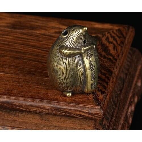 Bronze Lucky Mouse Statue Home Decoration Ornaments Copper Animal Mouse Statue Craft Decoration