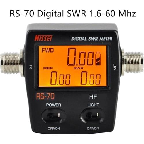 NISSEl RS-70 Digital SWR & Power Meter 1.6-60 Mhz HF 200W For 2 Way Radios
