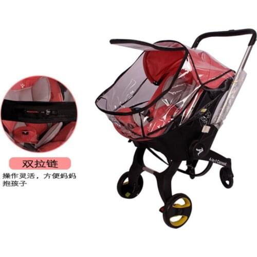 Baby Stroller Mosquito Net Baby Travel Waterproof Windproof Protection Outdoor Air Holes-Transparent Rain Cover Universal