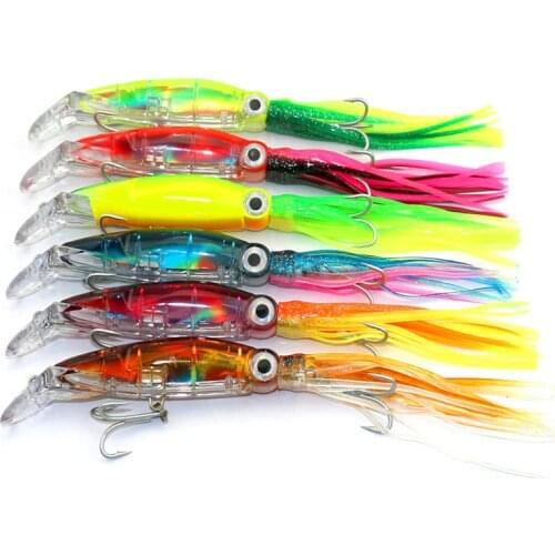 Hot Sale Fishing Lure 14cm 6 Color 40g 3D Eyes Bait cake Beard bait octopus Luer Integrated Artificial bionic Plastic