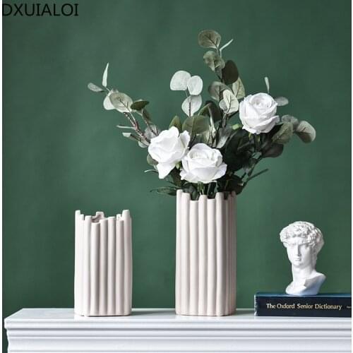 Nordic creative ceramic vase irregular geometry flower vase dry flowers ceramic vase wedding decoration home decor accessories