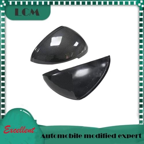 Carbon Fiber Mirror Cover For-Porsche-Macan 2014 2015 Gloss Black Add on or Replacement Style