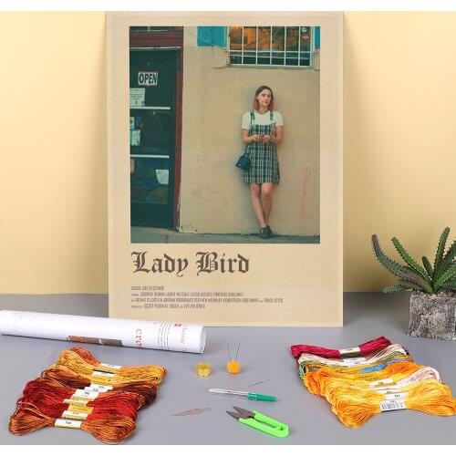 Lady Bird Movie Greta Gerwig Film Saoirse Ronan Printed Canvas 11CT Cross-Stitch Embroidery Patterns DMC Threads Magic