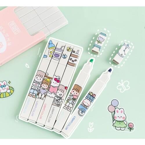 6PCs Art Markers Contour Color Art Pens Markers Pen Out Line Pen Highlighter Scrapbooking Diary Graffiti Card Writing Supplies