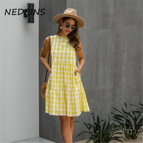 MEHEOL Summer Dresses In A Cage