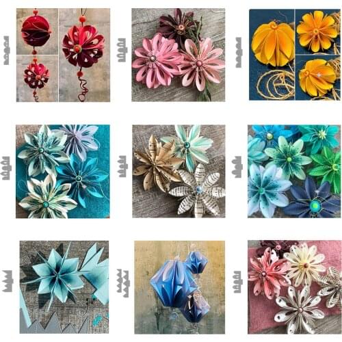 Piggy Craft metal cutting dies cut die mold Various folded flowers Scrapbook paper craft knife mould blade punch stencils dies