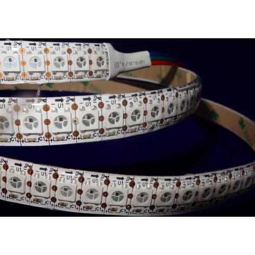Addressable 2m 144LEDs/m DC5V WS2812B led pixel strip,waterproof in silicon coating;IP65,with 144pixels/M;WHITE PCB