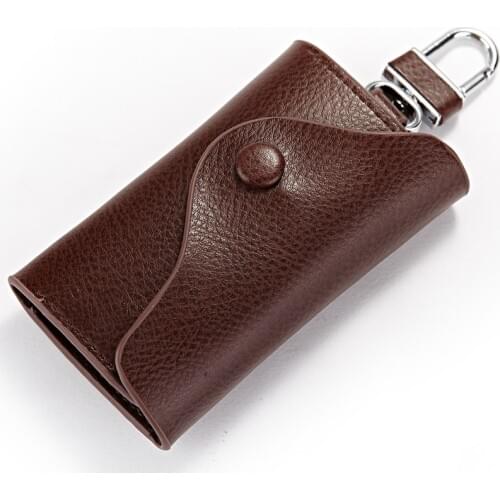 Fashion Color Key Holder Split Cow Leather House Keys Bags Multifunction Car Key organizer Pack porte cle