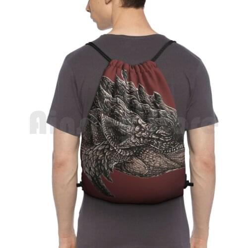 Monster Hunter Backpack Drawstring Bag Riding Climbing Gym Bag Rathian Monster Hunter Monsterhunter Dragon Video Game Gamer