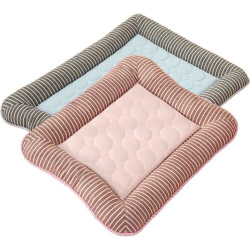 Soft And Comfortable Washable Pet Bed Kennel Mat Moisture-Proof Non-Slip Summer Pet Cooling Supplies Ice-Feel Breathable Dog Mat