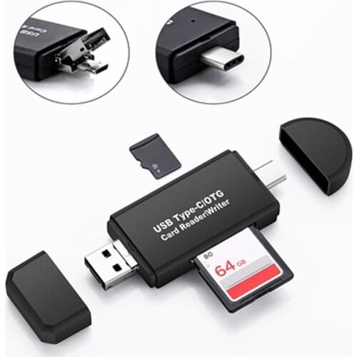 New 3-in-1 Type-C USB 2.0 Micro-USB TF SD High Speed Memory Card Reader OTG Adapter