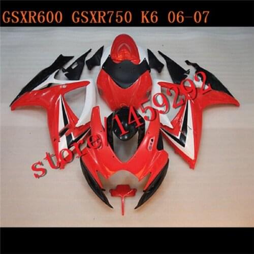 ABS Fairings for GSXR600 06 07 GSXR750 SUZUKI GSX-R600 GSX-R750 2006 2007 red GSXR 600 750 06-07 K6 K7 fairing set