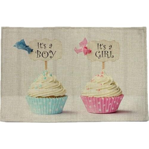 Boy and girl style pattern print linen placemat coasters disc pads bowl pad pot dining table mat coster heat insulation pad