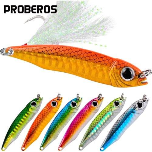 PROBEROS Metal Jigging Spoon 10g-15g-20g-28g-35g Shore Jig Casting Drag Cast Sea Bass Lure Artificial Bait Fishing Tackle